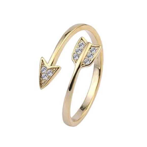 Jewelry - NWOT Gold Arrow Rhinestone Ring